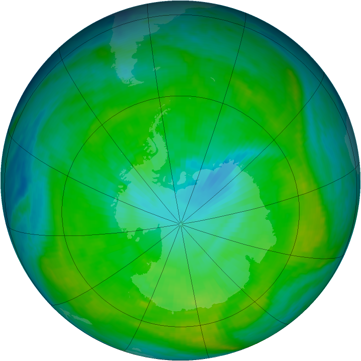 Antarctic ozone map for 23 January 1979